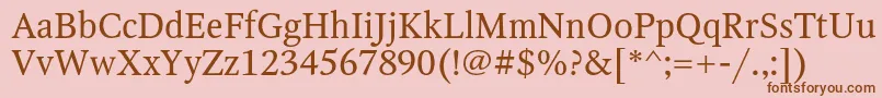 Шрифт OctavaRegular – коричневые шрифты на розовом фоне
