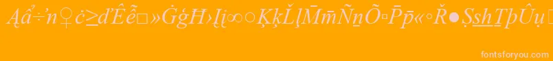 TimesNewRomanSpecialG2Italic-Schriftart – Rosa Schriften auf orangefarbenem Hintergrund