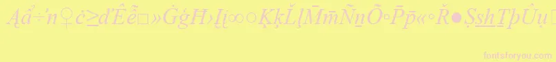 TimesNewRomanSpecialG2Italic Font – Pink Fonts on Yellow Background