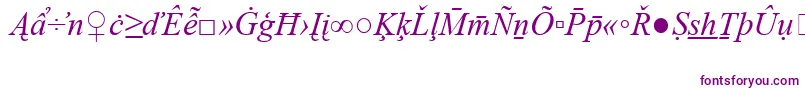 TimesNewRomanSpecialG2Italic Font – Purple Fonts on White Background
