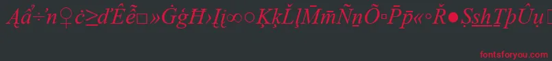 TimesNewRomanSpecialG2Italic Font – Red Fonts on Black Background