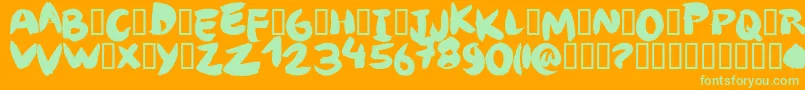 AngelbrotxaRegular Font – Green Fonts on Orange Background