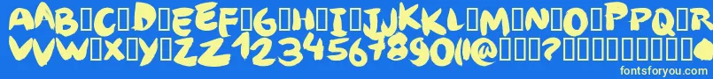 AngelbrotxaRegular Font – Yellow Fonts on Blue Background