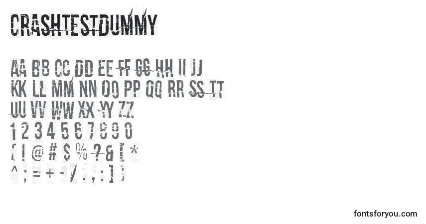 Czcionka CrashTestDummy – alfabet, cyfry, specjalne znaki