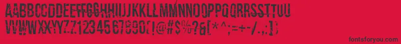 フォントCrashTestDummy – 赤い背景に黒い文字