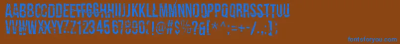 CrashTestDummy Font – Blue Fonts on Brown Background