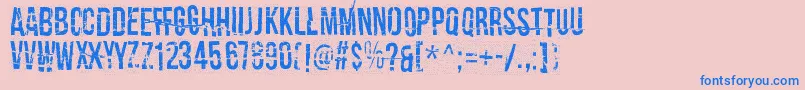 CrashTestDummy-Schriftart – Blaue Schriften auf rosa Hintergrund