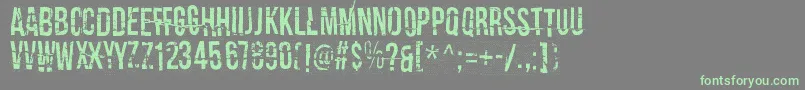 CrashTestDummy-Schriftart – Grüne Schriften auf grauem Hintergrund