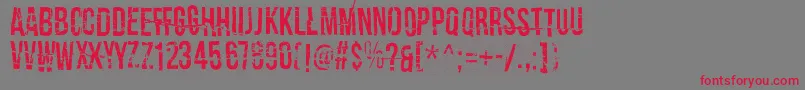 フォントCrashTestDummy – 赤い文字の灰色の背景