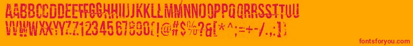 CrashTestDummy Font – Red Fonts on Orange Background