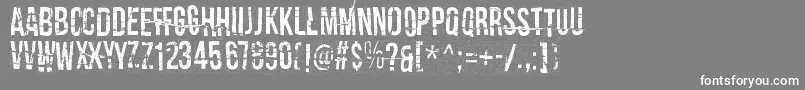 CrashTestDummy-Schriftart – Weiße Schriften auf grauem Hintergrund