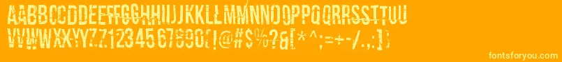Czcionka CrashTestDummy – żółte czcionki na pomarańczowym tle
