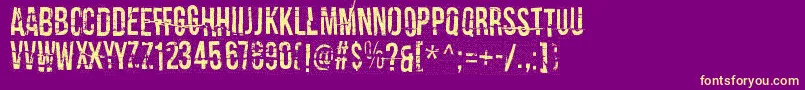 Fonte CrashTestDummy – fontes amarelas em um fundo roxo