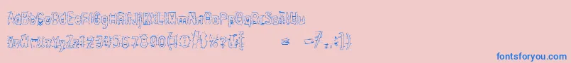 Angrybitch-Schriftart – Blaue Schriften auf rosa Hintergrund