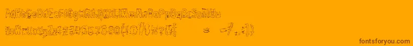 Angrybitch-Schriftart – Braune Schriften auf orangefarbenem Hintergrund