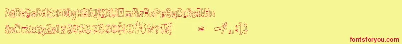 Шрифт Angrybitch – красные шрифты на жёлтом фоне