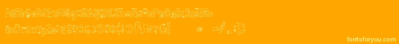 Czcionka Angrybitch – żółte czcionki na pomarańczowym tle
