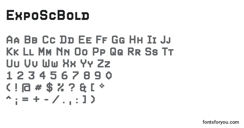Czcionka ExpoScBold – alfabet, cyfry, specjalne znaki