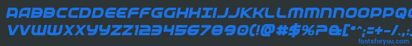 Fedserviceextraboldital Font – Blue Fonts on Black Background