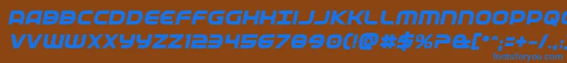 Fedserviceextraboldital Font – Blue Fonts on Brown Background