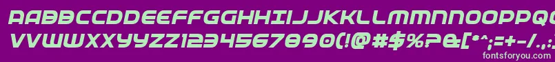 Fedserviceextraboldital Font – Green Fonts on Purple Background