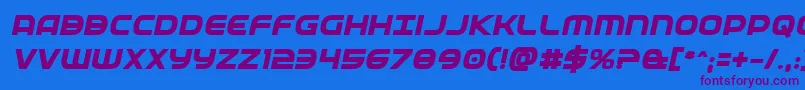 Fedserviceextraboldital Font – Purple Fonts on Blue Background