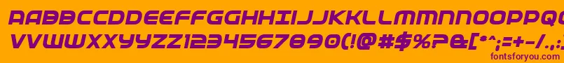 Fedserviceextraboldital Font – Purple Fonts on Orange Background