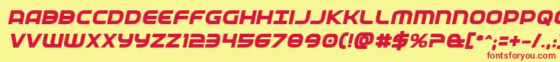 Fedserviceextraboldital Font – Red Fonts on Yellow Background