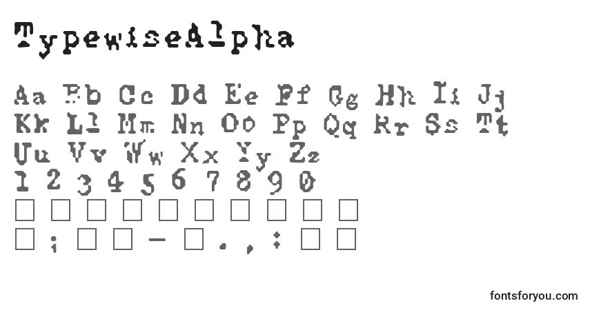 TypewiseAlphaフォント–アルファベット、数字、特殊文字