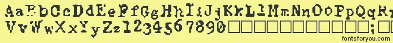 フォントTypewiseAlpha – 黒い文字の黄色い背景
