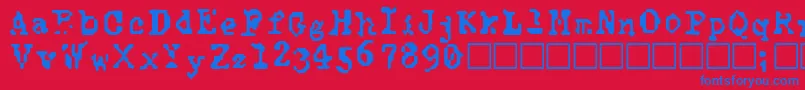 フォントTypewiseAlpha – 赤い背景に青い文字