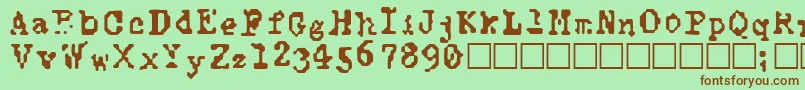 Fonte TypewiseAlpha – fontes marrons em um fundo verde