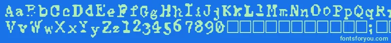 TypewiseAlpha-fontti – vihreät fontit sinisellä taustalla