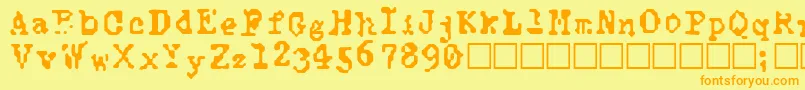 Police TypewiseAlpha – polices orange sur fond jaune