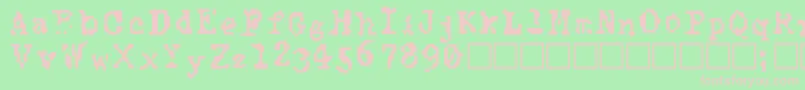 Fonte TypewiseAlpha – fontes rosa em um fundo verde