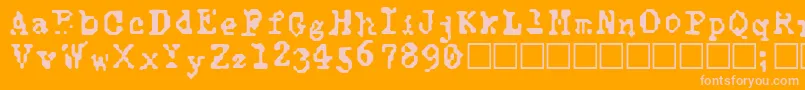TypewiseAlpha-fontti – vaaleanpunaiset fontit oranssilla taustalla