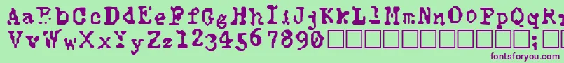 フォントTypewiseAlpha – 緑の背景に紫のフォント