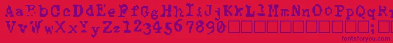 Fonte TypewiseAlpha – fontes roxas em um fundo vermelho