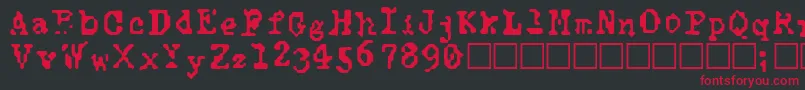 フォントTypewiseAlpha – 黒い背景に赤い文字