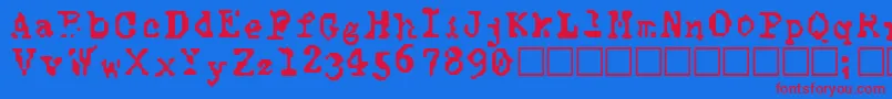 Police TypewiseAlpha – polices rouges sur fond bleu