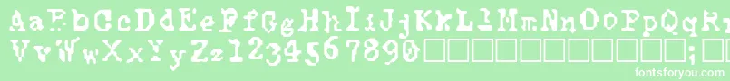 Fonte TypewiseAlpha – fontes brancas em um fundo verde