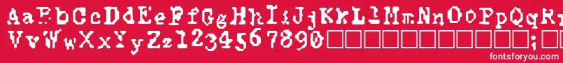 Czcionka TypewiseAlpha – białe czcionki na czerwonym tle