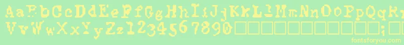 Czcionka TypewiseAlpha – żółte czcionki na zielonym tle