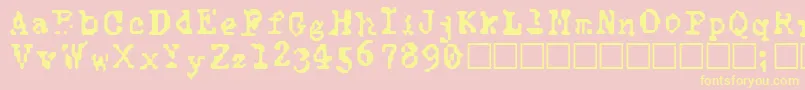 フォントTypewiseAlpha – 黄色のフォント、ピンクの背景