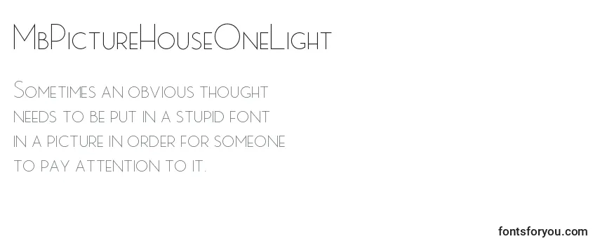 MbPictureHouseOneLight Font