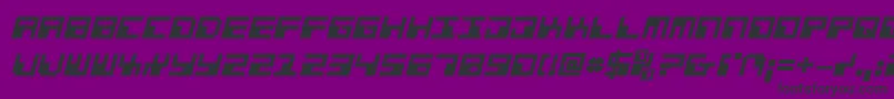 フォントPhaserBankBoldItalic – 紫の背景に黒い文字