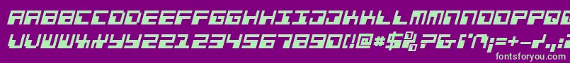 PhaserBankBoldItalic Font – Green Fonts on Purple Background