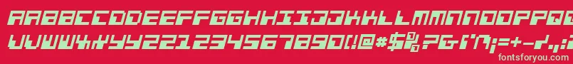 PhaserBankBoldItalic Font – Green Fonts on Red Background