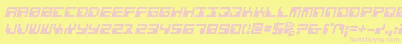 PhaserBankBoldItalic-Schriftart – Rosa Schriften auf gelbem Hintergrund