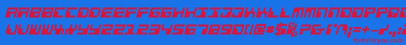 PhaserBankBoldItalic Font – Red Fonts on Blue Background